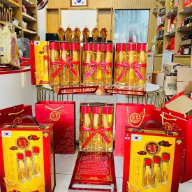 Set Rượu Sâm Điêu Khắc Phúc Lộc Thọ